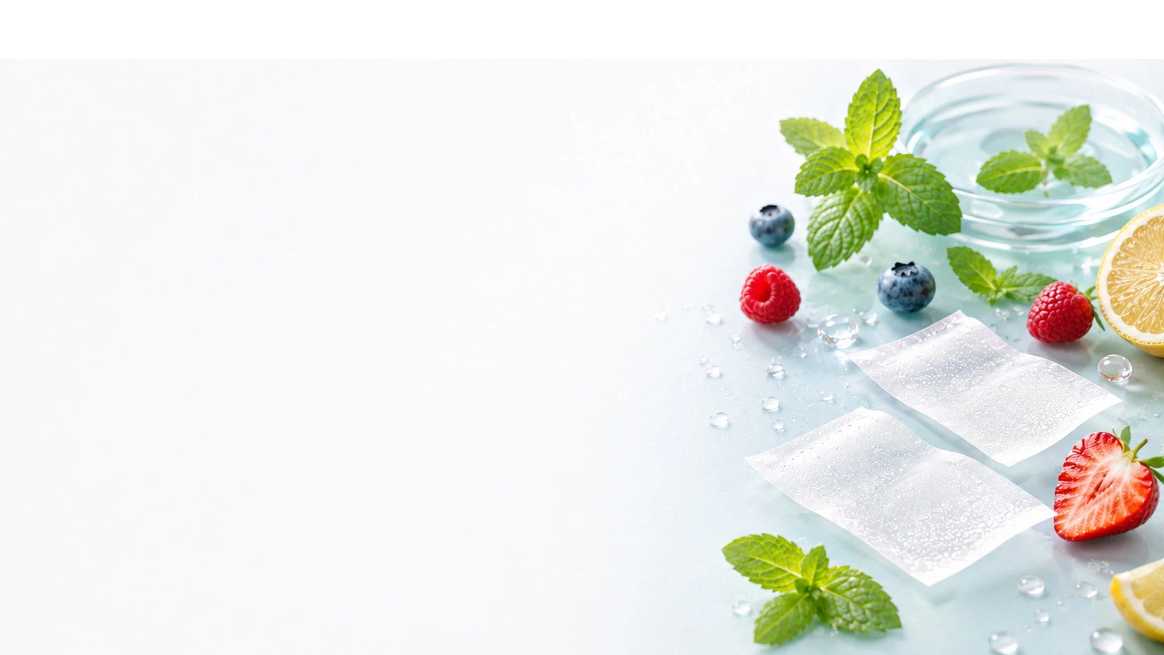 Fruit and mint oral film flavor concept artwork